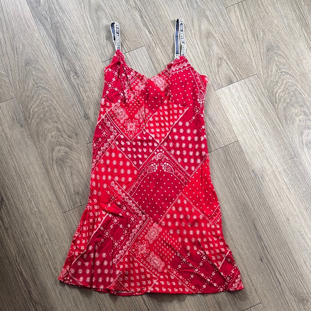 Tommy Hilfiger Red and Blue Bandana Print Dress